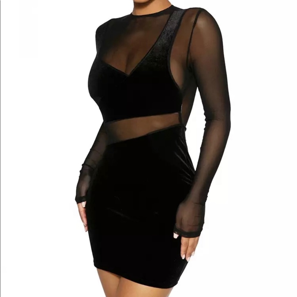🔥Velvet mesh mini dress.🔥🔥🔥🔥🔥 - Picture 2 of 5